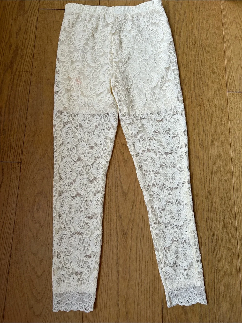 Joyfolie Elea cream Lace Leggings